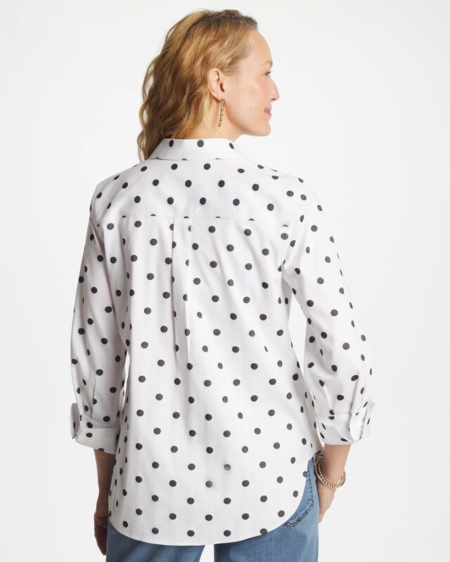 No Iron Stretch Perfect Dots Shirt - image 4